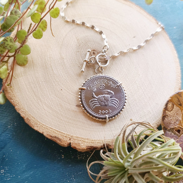 Astrology Coin Pendant/ Zodiac Coin