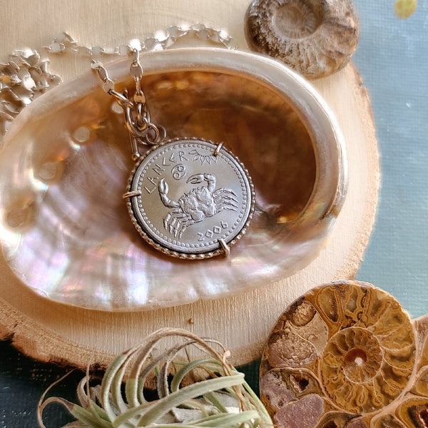Astrology Coin Pendant/ Zodiac Coin