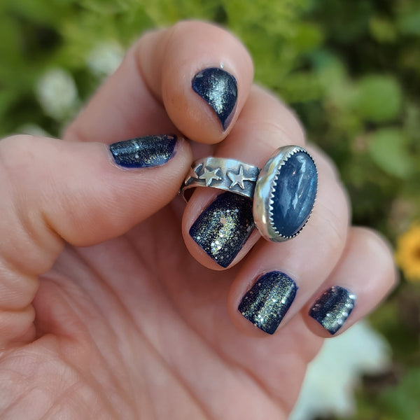 ASTRAL COLLECTION// Starry Night Kyanite Statement Ring