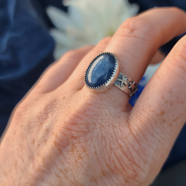 ASTRAL COLLECTION// Starry Night Kyanite Statement Ring