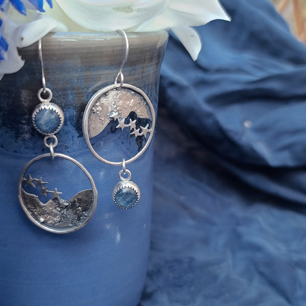 ASTRAL COLLECTION// Abstract Galaxy Hoop with Kyanite