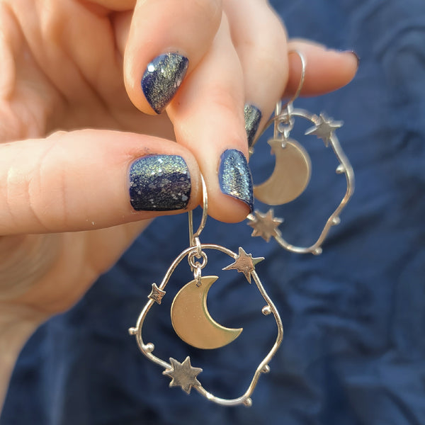 ASTRAL COLLECTION// Abstract Galaxy Statement Earrings