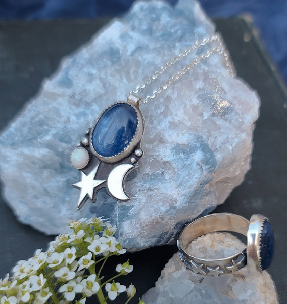ASTRAL COLLECTION // Kyanite & Opal North Star Pendant