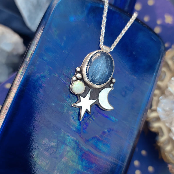 ASTRAL COLLECTION // Kyanite & Opal North Star Pendant