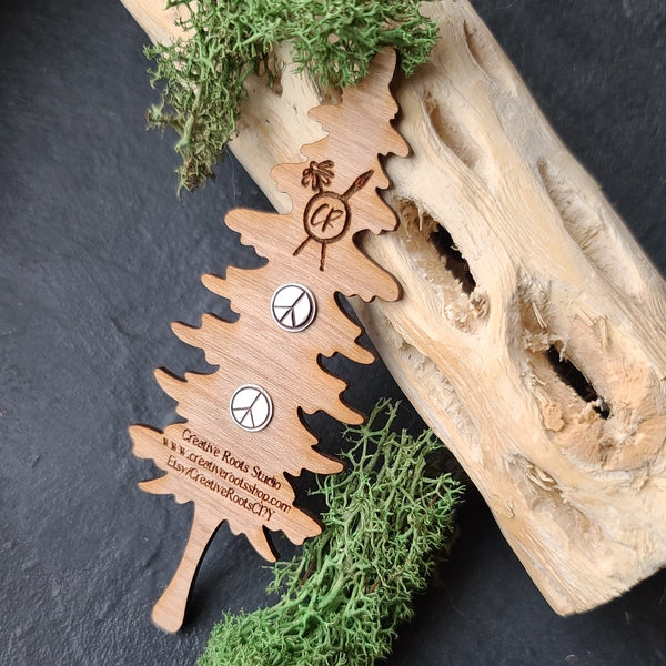 Dainty peace sign stud earrings