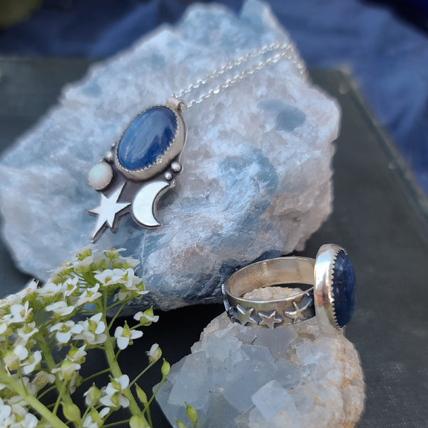 ASTRAL COLLECTION// Starry Night Kyanite Statement Ring