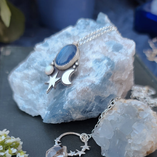 ASTRAL COLLECTION // Kyanite & Opal North Star Pendant