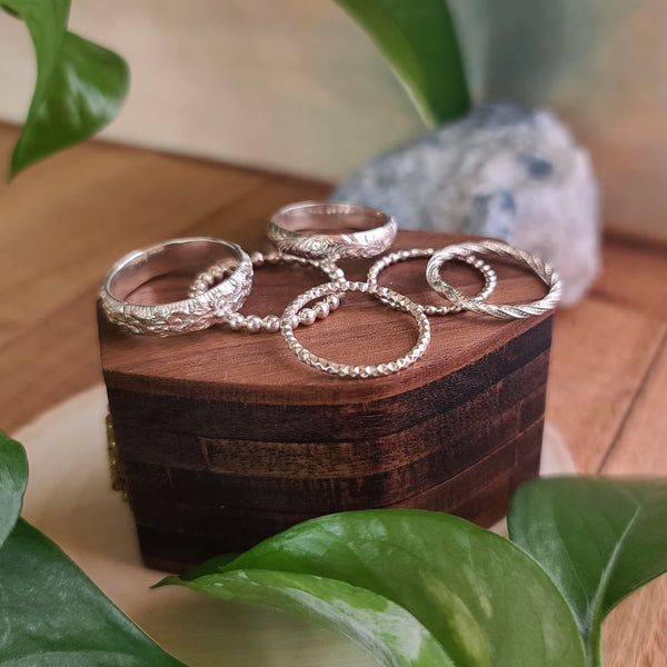 MYSTERY Sterling Silver Ring Stack