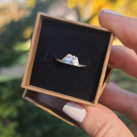 Dainty Two Tone Mountain Sunrise Ring