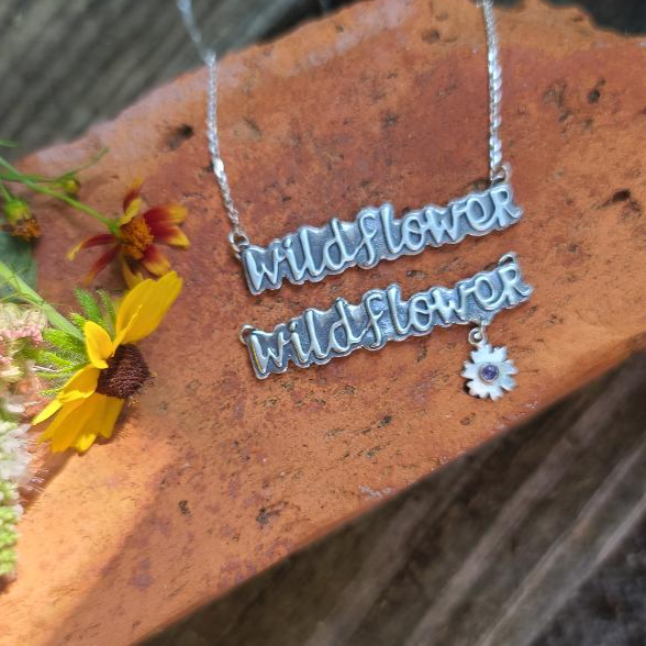 WILDFLOWER necklace- Nameplate Necklace