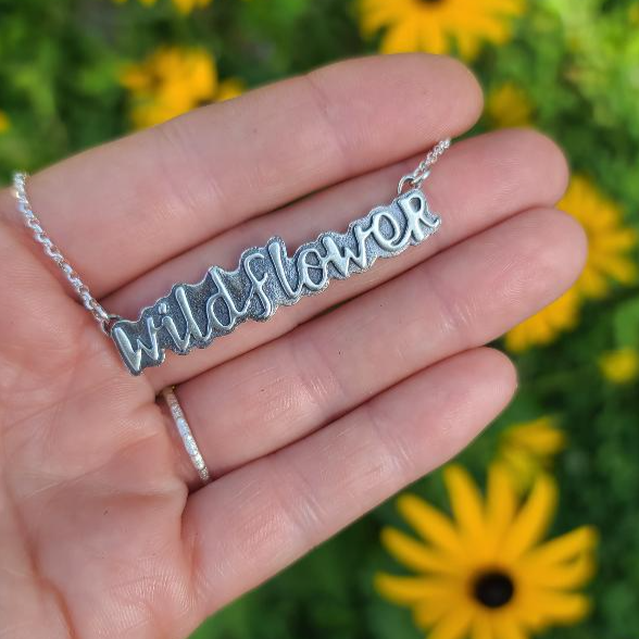 WILDFLOWER necklace- Nameplate Necklace