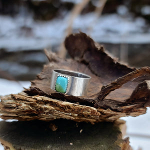 Chunky Statement Ring with Square Turquoise