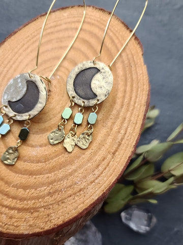 Ancient Astronomy Moon Earrings